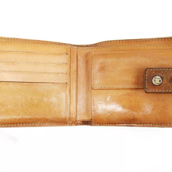 CELINE Two-fold wallet C brazon canvas x leather Authentic USED - Picture 5 of 9